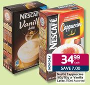 Nestle Cappuccino 180/185gm or Vanilla Latte 250ml  
