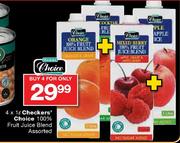 Checkers' Choice 100% Fruit Juice Blend-4 x 1Ltr