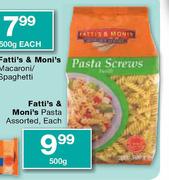 Fatti's & Moni's Pasta Assorted-500g Each