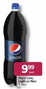 Pepsi Cola, Light or Max - 2 Ltr Each