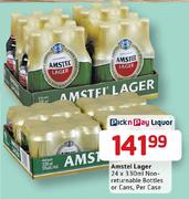 Amstel Lager Non-Returnable Bottles Or Cans-24x330ml Per Case
