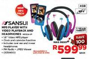 Sansui MP3 Player With Video Playback And Headphones-MP204-VP