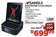 Sansui Ipad/Iphone Clock Radio-IPD1003