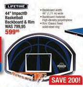 Lifetime 44" Impact Basketball Backborad & Rim