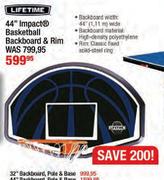 Lifetime 32" Backboard,Pole & Base
