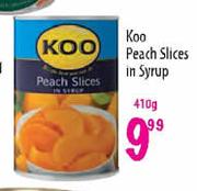 Koo Peach Slices In Syrup-410g