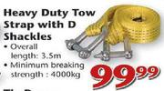 Heavy Duty Tow Strap With D Shackles