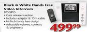 Digitech Black & White Hands Free Video Intercom-BPSDPV5