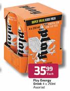 Play Energy Drink Assorted-4x250ml