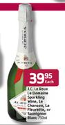 J.C. Le Roux Le Domaine Sparkling Wine, Le Chanson, La Fleurette, Or Sauvignon Blanc-750ml Each