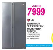 Lg Platinum Silver Side BY Side Fridge/Freezer-508L