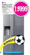 LG Metallic Silver Side By Side Fridge/Freezer-506Ltr