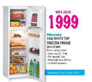 Hisense White Top Freezer Fridge 16%