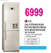 Lg Platinum Silver Bottom Freezer Fridge With Water Dispenser-296L