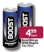 Boost Energy Drink Regular Can-250ml Each