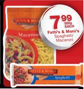 Fatti's & Moni's Spaghetti/Macroni-500g Each