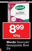 Werda Gesnyde/Gerasperde Beet-420g Elk