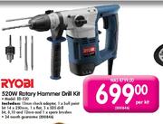 Ryobi 520W Rotary Hammer Drill Kit-Per Kit