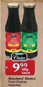 Checkers Choice Fruit Chutney Assorted-460g Each