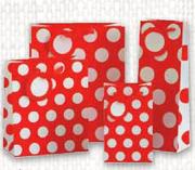 Gift Bag with White and Red Dots Medium-Elk
