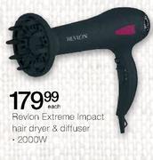 Revlon Extreme Impact Hair Dryer & Diffuser-2000W Each