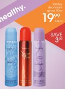 Yardley Deodorant Sprays-90ml Each