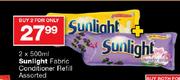 Sunlight Fabric Conditioner Refill Assorted-2x500ml