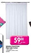 Design Collection Plain Voile Curtain-230 x 218cm Per Drop