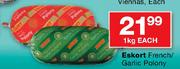 Eskort French/Garlic Polony-1kg Each