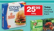 Today Burgers Assorted-800g Each