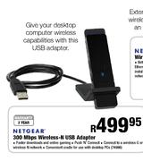 Netgear 300Mbps Wireless-N USB Adapter