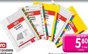 Aro File Dividers Bright Board 10 tab-Per Pack