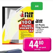 Flip File A4 Plastic Filing Pockets-Per Pack