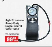 High Pressure Heavy-Duty Single Barrel Foot Pump Each