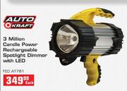 Auto Kraft 3 Million Candle Power Rechargeable Spotlight Dimmer With LED(FED.AT761)-Each