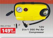 12V 2-in-1 260 Psi Air Compressor(FED.AT794)-Each
