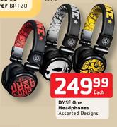Dyse One Headphones Assorted Designs-Each