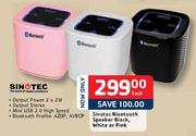 Sinotec Bluetooth Speaker Black, White Or Pink-Each