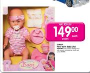 Simba New Born Baby Doll-Each