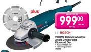 Bosch 230mm Industrial Angle Grinder-2000W plus Diamond Disc(GWS20-230)-Per Set