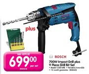 Bosch Impact Drill-700W plus 9 Piece Drill Bit Set-Per Set(GSB16RE)