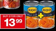 Koo Peach Slices-2x410gm
