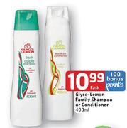 Glyco-Lemon Family Shampoo Or Conditioner-400ml Each