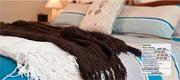 Sheraton Basket Weave Throw (Cream Or Chocolate)-150 x 180 Each