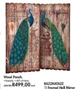 Wood Panels Peacocks-457 x 914mm Each
