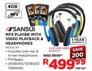 Sansui MP3 Player With Video Playback & Headphones (MP204-VP)-Per Set
