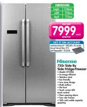 hisense 730l side by side fridge freezer