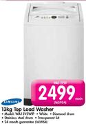 Samsung 13Kg Top Load Washer(WA13V5WIP)-Each