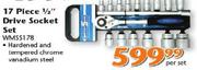 Worksman 17 Piece 1/2" Drive Socket Set(WMSS178)-Per Set