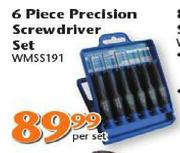 Worksman 6 Piece Precision Screwdriver Set(WMSS191)-Per Set